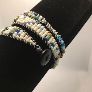 3 wrap handcrafted bracelet fits 7-71/4 inches using 4 different stitches